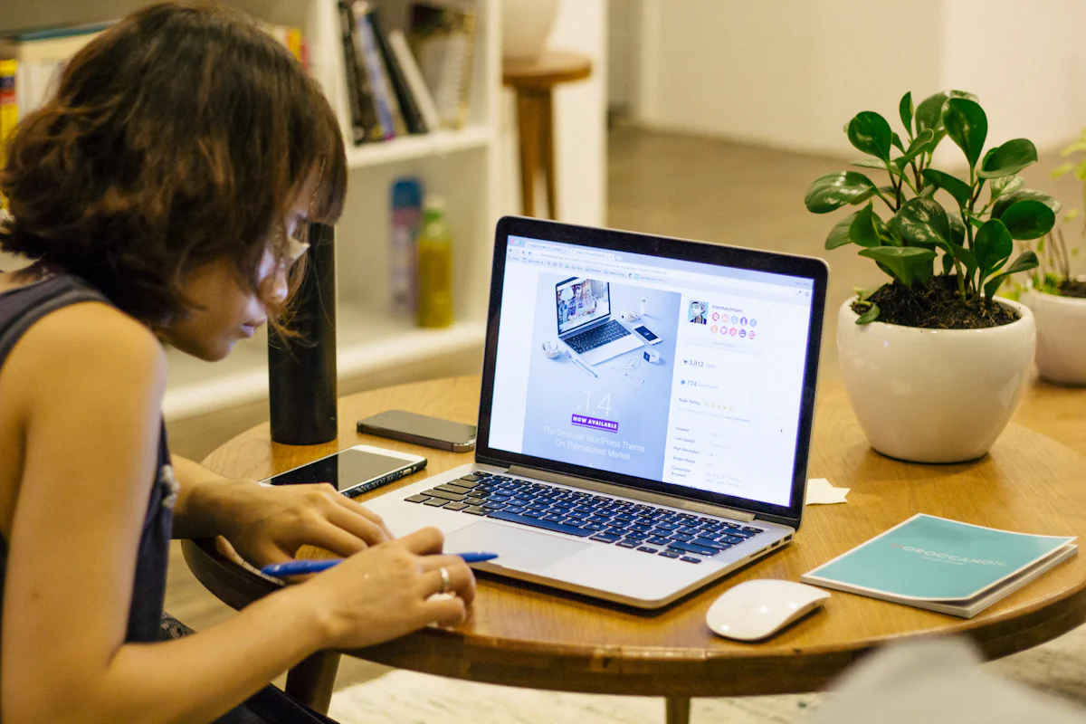 A person browsing the web on a laptop